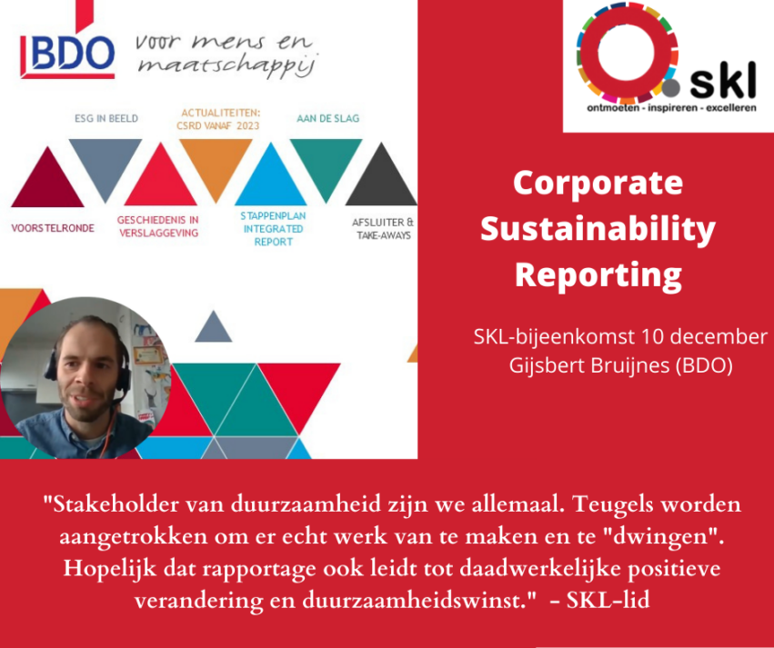 Terugblik SKL-bijeenkomst: Corporate Sustainability Reporting - Gijsbert Bruijnes